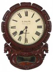 Mahogany Single Fusee Wall Clock