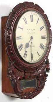 Mahogany Single Fusee Wall Clock