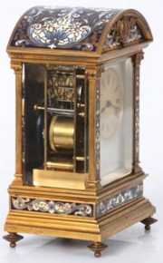 French Brass & Champleve Crystal Regulator Clock