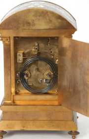 French Brass & Champleve Crystal Regulator Clock