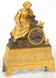 French Figural Silk Thread Clock