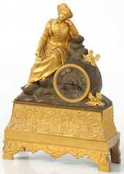 French Figural Silk Thread Clock