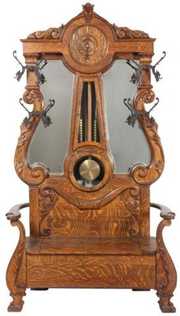 Oak Waterbury Halltree Clock