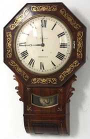 English Fusee Rosewood Wall Clock