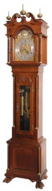 Walter Durfee Oak Grandfather Clock