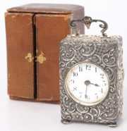 English Sterling Silver Carriage Clock