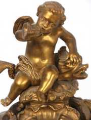 Figural French Bronze Mantle Clock