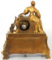 French Figural Dore Bronze Mantle Clock