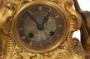 French Figural Dore Bronze Mantle Clock
