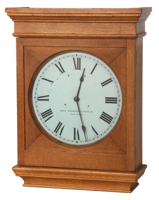 Oak Self Winding 14 in. Lobby Clock