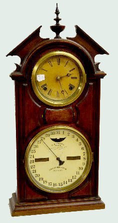 Ithaca No. 8 Walnut Library Shelf Clock