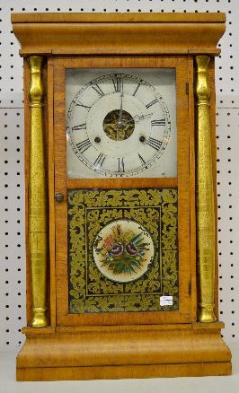 S. Thomas Rosewood Gilt Column Shelf Clock