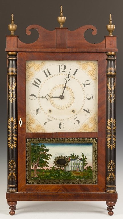 Chauncey Ives Pillar & Scroll Clock-ClockPrices.Com