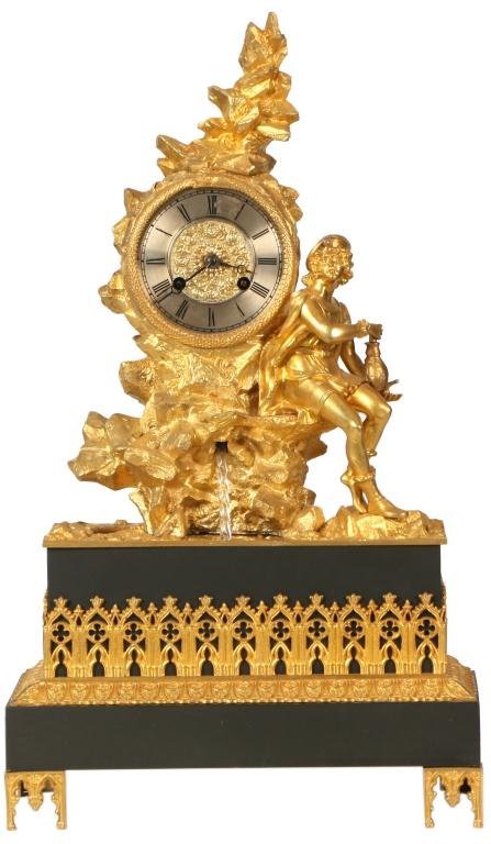 French Figural Silk Thread Clock