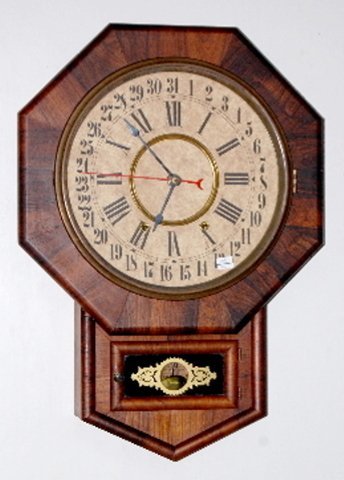 New Haven Short Drop Clock, Octagon Calendar