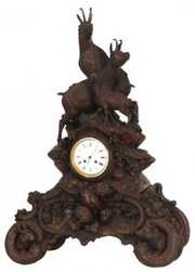 Carved Black Forest Mantle Clock