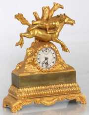French Dore Bronze Figural Mantle Clock