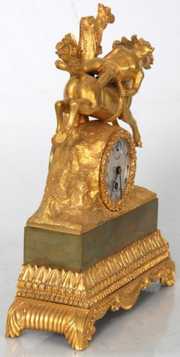 French Dore Bronze Figural Mantle Clock