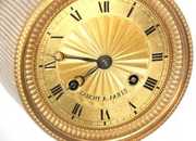 French Figural Pin Wheel Mantle Clock
