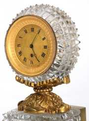 Fusee Bronze & Cut Glass Clock