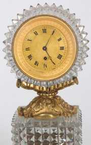Fusee Bronze & Cut Glass Clock