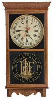 Oak Railroad Advertising Calendar Clock