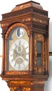 Pieter Van Eeden Dutch Inlaid Grandfather Clock