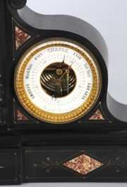 Black Marble Triple Dial Mantle Clock