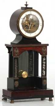 French Mahogany Silk Thread Mantle Clock