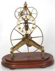 Brass Great Wheel Skeleton Clock