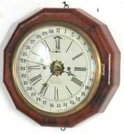 Welch Calendar Octagon Lever Clock