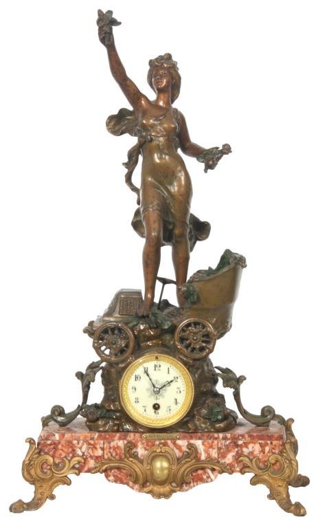 French Figural Automobile Mantle Clock