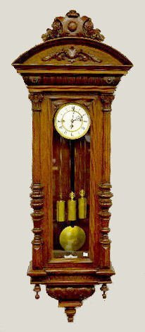 3 Weight Carved Oak Vienna Regulator Clock, 66″