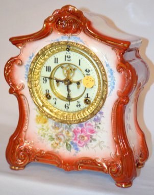 Ansonia Royal Bonn La Fontaine China Clock