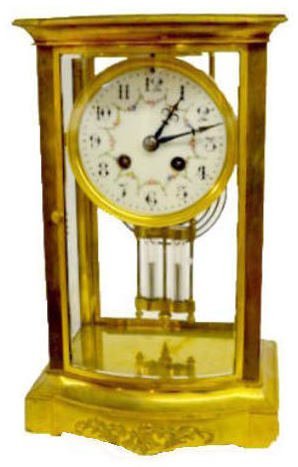 French Brass Crystal Regulator Clock