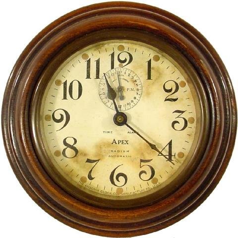 Ansonia Apex Radium Automatic Wall Clock