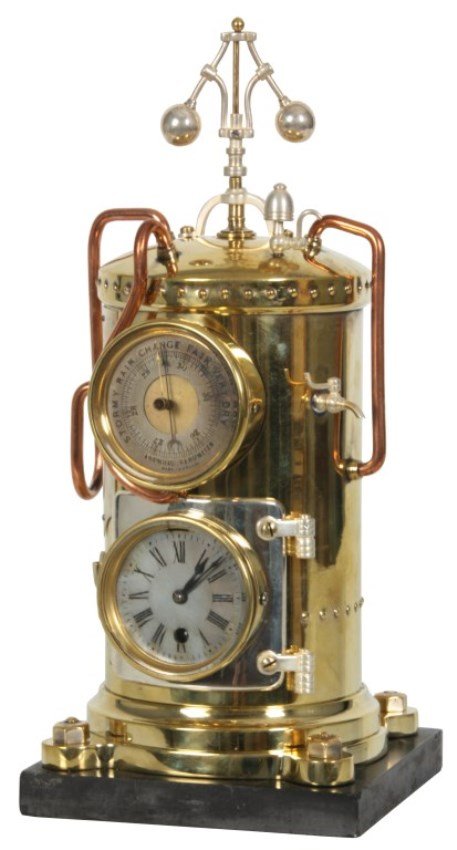 French Industrial Vertical Boiler Clock