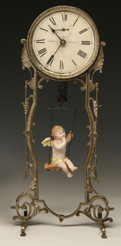 AN ANSONIA ‘JUMPER NO. 1’ BOBBING DOLL NOVELTY CLOCK