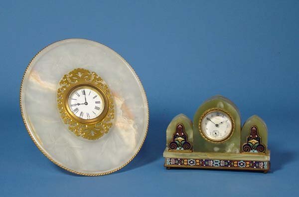 Two Onyx Desk Clocks