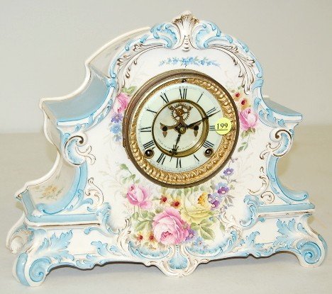 Ansonia “La Nord” China Mantle Clock