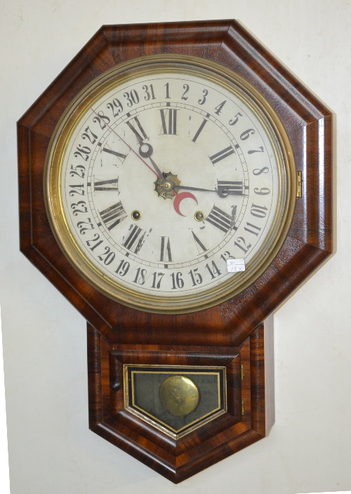 Antique E.N. Welch No. 1 Drop Octagon Calendar Clock