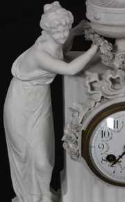 Sevres Figural Bisque Mantle Clock