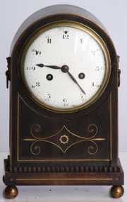 Brass Inlaid Mahogany Mantle Clock