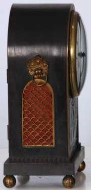 Brass Inlaid Mahogany Mantle Clock