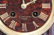 Barbedienne Marble & Bronze Mantle Clock