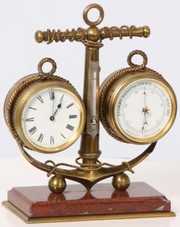 Marble & Brass Nautical Desk Clock