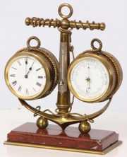 Marble & Brass Nautical Desk Clock