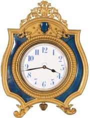 Gilt Brass & Enamel Desk Clock