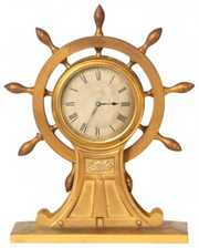 English Bronze Ships Wheel Clock