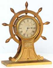 English Bronze Ships Wheel Clock